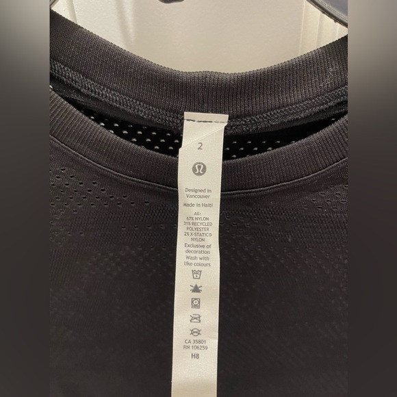 Lululemon Train to Be Short Sleeve NWT Size 2 Dot Camo Black DOCB Camouflage - Picture 5 of 12